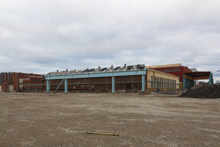 Some abandoned industrial buildings in the old harbor area of MalmÃ¶, Swedenの写真素材
