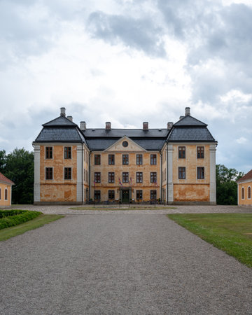 Christinehof, Sweden - June 28, 2020: The castle Christinehof in southern Sweden with no people aroundのeditorial素材