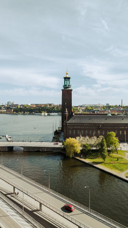 Stockholm city hall (Stockholms stadshus) in summer time in Sweden