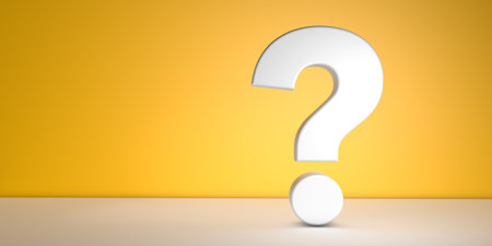 Question mark on yellow background with copy space, question concept
