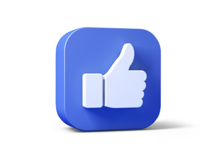 Thumb up icon isolated from the white background. 3d renderingの写真素材