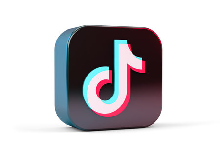 TikTok icon isolated from white backgroundのeditorial素材