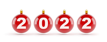 Christmas balls with new year 2022の写真素材