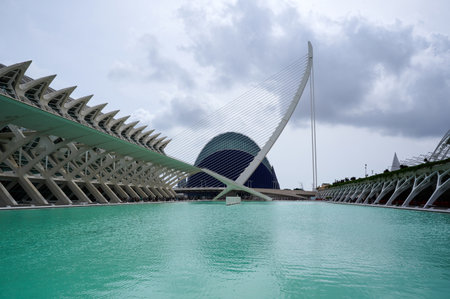 VALENCIA, SPAIN -07.07.2021- City of Arts and Sciences, is an architectural, cultural and entertainment complex of the city of Valencia. Designed by Santiago Calatrava and FÃ©lix Candelaのeditorial素材
