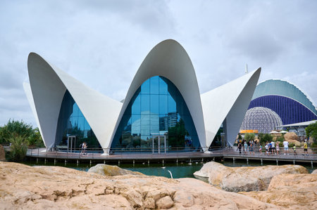 VALENCIA, SPAIN -07.07.2021- City of Arts and Sciences, is an architectural, Oceanographic
