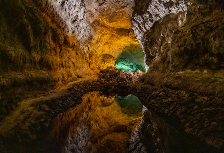 Cave of the Greens. Lanzarote, Canary Islands, Spainの写真素材