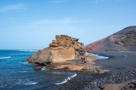 Charco Verde beach in Lanzarote, Canary Islands in Spainの写真素材