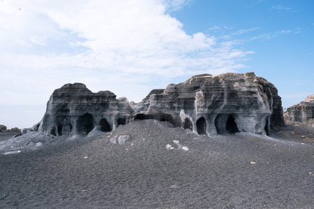 Rofera de Teseguite, eroded volcanic rock formation, Lanzarote, Canary Islands, Spainの写真素材