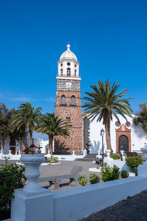 Teguise Church Square, Lanzarote, Canary Islands, Spainの写真素材