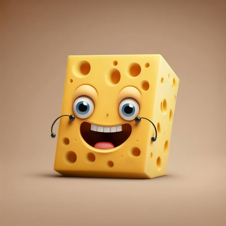 Cartoon cheese character. generative aiの写真素材