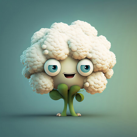 Cartoon cauliflower. generative aiの写真素材