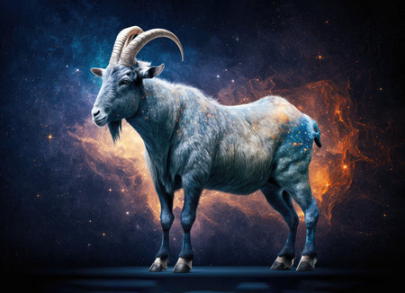 Capricorn zodiac sign. astrological calendarの写真素材