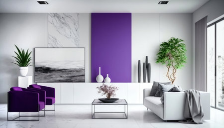 Living room of a modern home with minimalist furniture