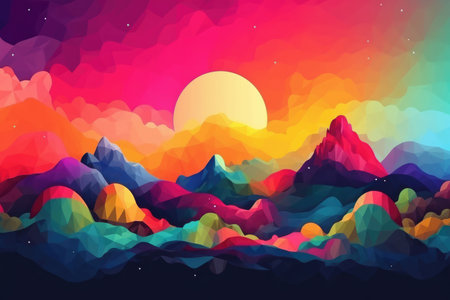 Abstract colorful panorama background wallpaperの素材