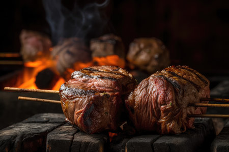 Barbecued picanha meat skewerの素材