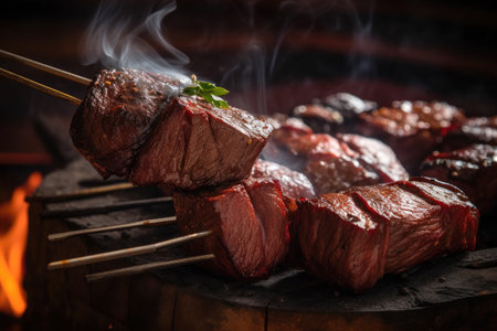 Barbecued picanha meat skewerの素材