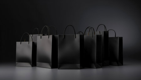 Black paper shopping bagsの素材
