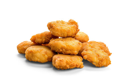 Chicken nuggets isolated white backgroundの素材