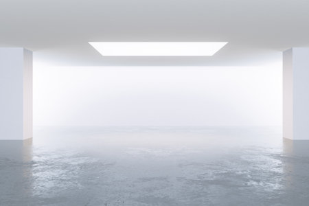 Modern empty dark interior, 3d renderの写真素材