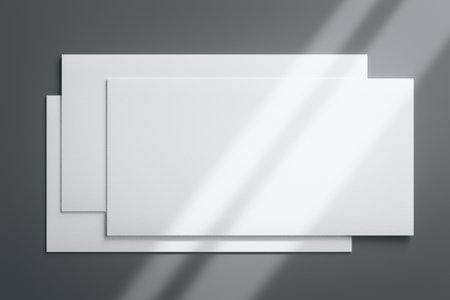 Multiple papers on dark backround, Mock upの写真素材