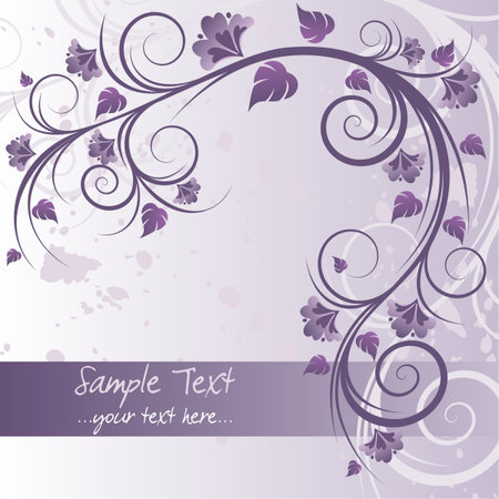 Floral purple background with space for textのイラスト素材