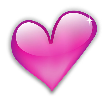 Glossy hot pink heartのイラスト素材
