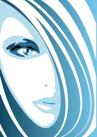 Modern fashion portraitのイラスト素材