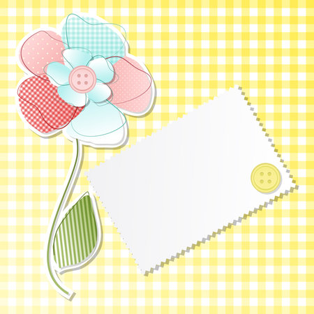 Squared background with flower and copy spaceのイラスト素材