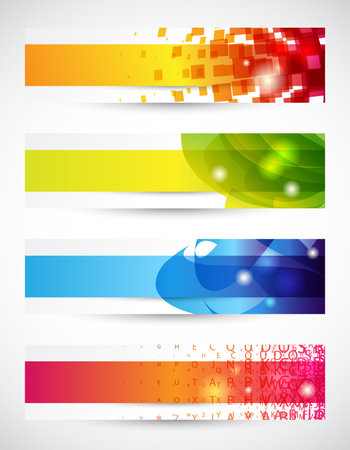 Set of four headers or banners with copy spaceのイラスト素材