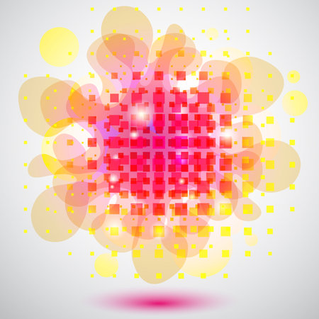 Abstract background with squares and bubblesのイラスト素材