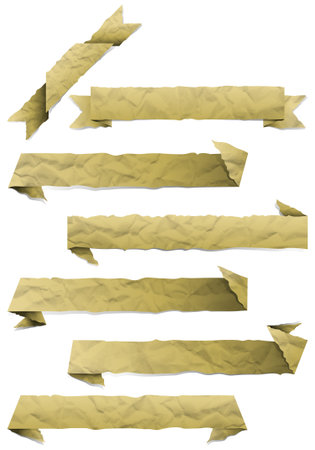 Set of seven crumpled paper's bannersのイラスト素材