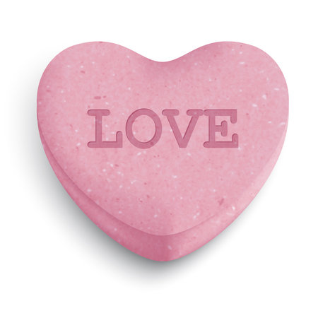 Pink sugar heart candy with love word のイラスト素材