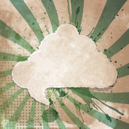 Vintage style background with torn paper speech bubbleのイラスト素材