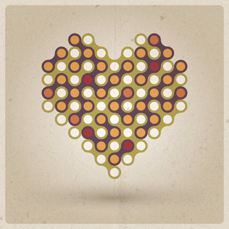 Vintage background with old style heartのイラスト素材