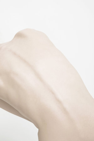 back of thin woman with curve rangeの写真素材