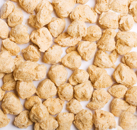 close-ups of soybeans isolated on white backgoundの写真素材