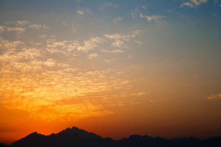 beauty sunset in egypt, africaの写真素材