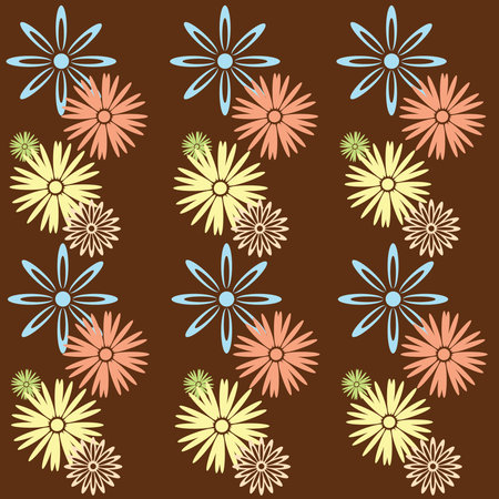 vintage pattern with spring flowersのイラスト素材