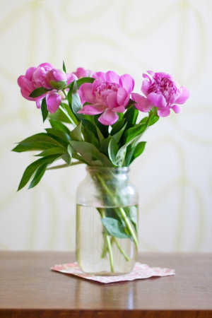 beautiful bouquet of flowers, pink peoniesの写真素材