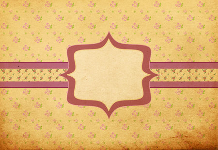 vintage background with spring flowers, grunge paperの写真素材