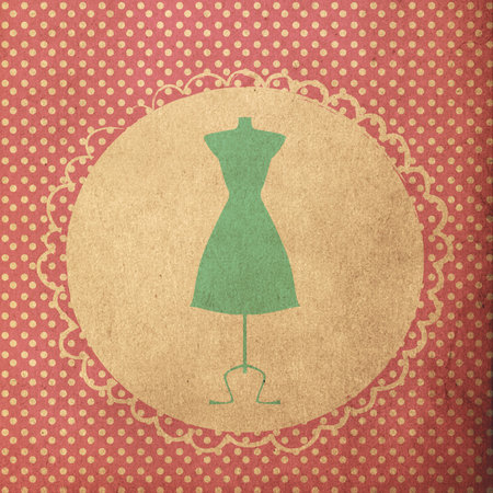 vintage image with grunge paper, retro patternの写真素材