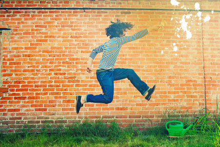 art image with handsome boy in jumpの写真素材