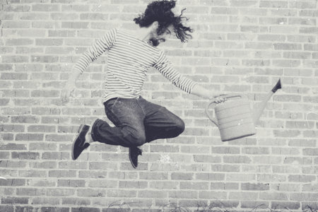 art collage in handsome man in jump; vintage