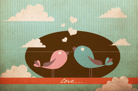 art image with birdsの写真素材