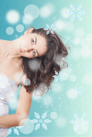 art collage with beautiful woman, retro styleの写真素材