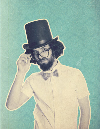 portrait of handsome man with bow-tieの写真素材