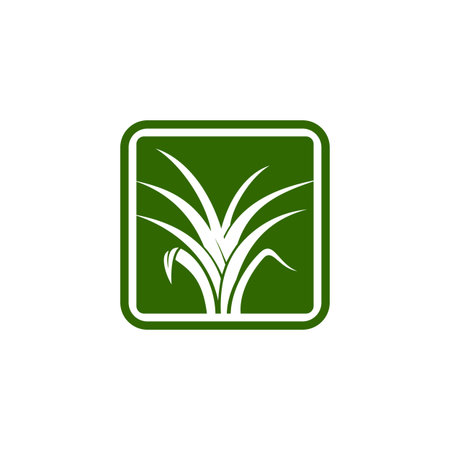 Green nature icon template, grass icon vector illustration.のイラスト素材