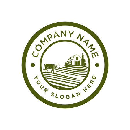 Agriculture icon template, landscape icon vector illustration.のイラスト素材