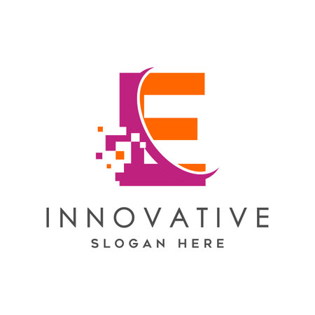 Digital Technology Letter E Logoのイラスト素材