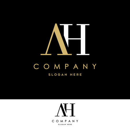 AH Logo. Letter Design Vectorのイラスト素材